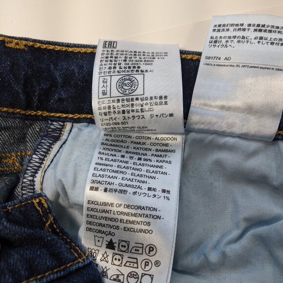 LEVIS Womens Jeans 70s High Rise Slim Straight Leg Dark Blue 29x29 NEW WITH TAGS - Picture 11 of 14